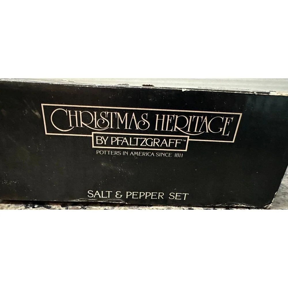 Vtg Pfaltzgraff Christmas Heritage Salt Pepper Shakers Set 6